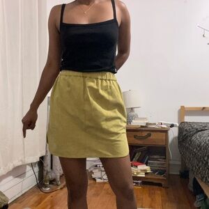 Yves Salomon Yellow Mini Skirt, Fr 38